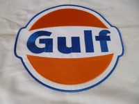 größeres Gulf Stoff Emblem Gulf Tankstellen Abzeichen  22cm                     