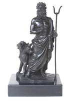Bronze Figur *Hades mit Höllenhund Zerberus* Bronzefiguren 20640
