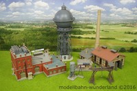 Kibri H0 6-tlg. KONVOLUT Industriegebäude Brauerei Wasserturm Kran Halle