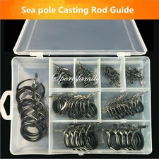 Ceramic! 40Pcs Sea Pole Fishing Casting Rod Guides Line Rings Repair Eyes Oval