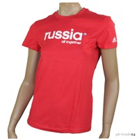 Adidas Damen Russland T-Shirt rot Fan Shirt Russia all together für EM 2016