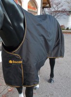 Bucas Irish Turnout light 50g,  High Neck, schwarz, höherer Hals, Regendecke 