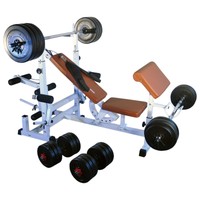 Kraftstation Hantelbank mit Langhantel Kurzhantel & Curlhantel Gewicht bis 150KG