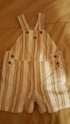 Baby Gap Overall Shorts 6-12 Month Spring White with Brown Yellow Stripes Lined 