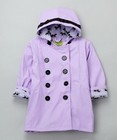 Western Chief Girl's Carousel Raincoat - Lavender with Black Horse Design