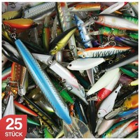 25 Stück Wobbler Hecht Barsch Angeln Kunstköder Set gemischt