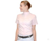 PIKEUR Kinder-Turnierbluse kurzarm- rosa mit weißen Nadelstreifen NEU %Sale%