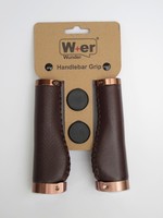 Fahrradgriffe Lenkergriffe Schraubgriffe Ergonomisch handgenäht Braun