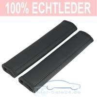 2 Stück Gurtschoner Gurtpolster in schwarz 100% Echtleder 