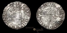 Henry Viii Lis Silver Hammered Tudor Tower Mint Profile Groat Coin 026768