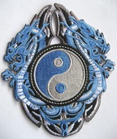 YIN YANG DRACHEN DRAGON AUFBÜGLER / EMBROIDERY PATCH # 5 - AUFNÄHER