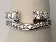 Moissanite engagement ring wrap solitaire enhancer