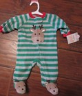 NWT Carters Newborn Baby Fleece Reindeer Sleeper