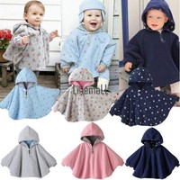 Baby Kids Toddler Winter Hooded Cape Cloak Poncho Coat Hoodie Jacket Romper LM