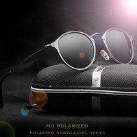 High-End Polarisiert Rundbrille Sonnenbrille Retro Vintage Hippie Verspiegelt