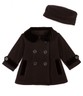 Starting Out Baby Girls Fleece Peacoat & Hat Size 3M Black