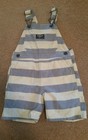 OSHKOSH Shorts Overalls, White&Blue Stripes- Size 18 months- NWOT *See Desc*! 