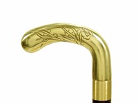 Spazierstock Gehstock Wanderstock mit Geheimfach und Messing Griff Ergo