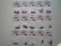 140 ungebundene Angelhaken, Wurmhaken mit Platte Größe 1-14, rot & brüniert