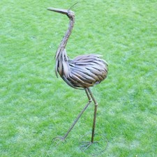 Crane Metal Stand Sea Bird Garden Lawn Ornament Decorative Sculpture Handmade