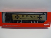 Herpa 305501 Scania R 2013 TL Schubboden-Sattelzug Roland Singer e 1:87 Neu