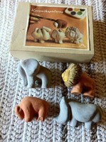 Altes 4tlg. KERAMIKSPIELZEUG DDR VEB SÄCHS.ZIEGELWERKE DRESDEN LÖWE BÄR u.a.   l