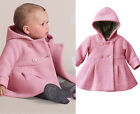 New Baby Toddler girls spring winter Horn Button Hooded Coat Outerwear Jacket