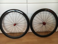 Laufradsatz Rennrad Carbon 1334g Hochprofil 38mm aero tubular