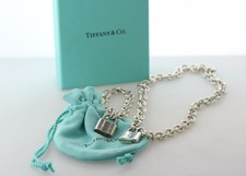 Tiffany & Co. 1837 Sterling Silver Padlock Lock Charm Bracelet and Necklace Set