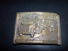 Vintage Logging Truck Belt Buckle Logger Wood