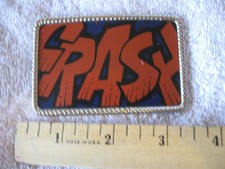 Vintage Men's Ladies's Metal CRASH Belt Buckle 3 1/4 x 2" CL18-43