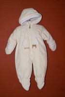 Unisex Baby's Cream Snow Suit-6-9 months