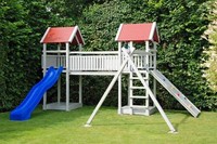Spielturm VAXE Kletterturm Kletterhaus Rutsche Schaukel Baumhaus Spielhaus
