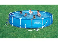 Bestway "Steel Pro" Frame Pool Schwimmbecken Set Swimmingpool 457x457x91 cm 