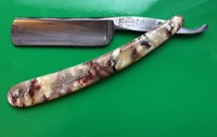 Antikes Rasiermesser seltener Hersteller Bartmann Solingen Razor Gravur
