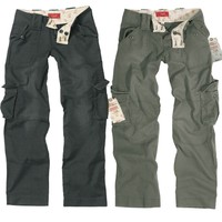 SURPLUS LADIES VINTAGE TROUSER schwarz oliv, Gr. 34-42 Damen Cargo Hose Trousers