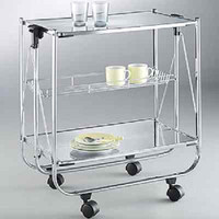 Beistellwagen Servierwagen Rollwagen Küchenwagen klappbar verchromt 20354