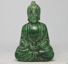 CHINESE HANDWORK CARVING BUDDHA OLD JADE STATUE