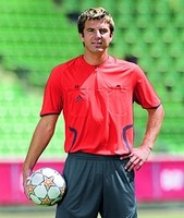 adidas Schiedsrichter -Trikot, "EM2008" rot/schwarz, Gr. S=4/5, Langarm, 2. Wahl