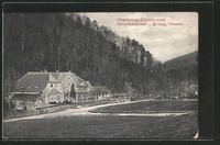 alte AK Freiburg-Günterstal, Blick auf das Hotel und Restaurant Kyburg 1908 