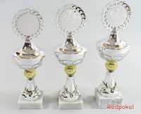 3er Serie Pokale in Silber 23 - 25 cm inkl. Gravur und Emblem L68