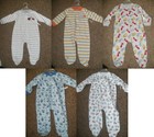 New Infant Baby Boys Fisher Price Cotton Sleeper Snap Front Monkey Tractor Train