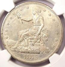 1875-Cc Trade Silver Dollar T$1. Ngc Uncirculated Details (Ms Unc) - Nice Luster