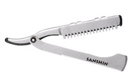 Sanshin Rasiermesser rostfrei silber ink. Effilieraufsatz