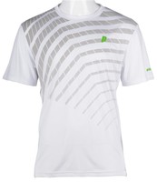 PRINCE Graphic Crew Herren Funktionsshirt, weiß - Tshirt für Tennis und Sport