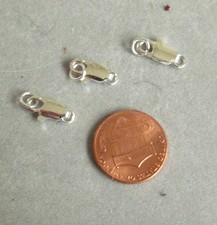 Silver Plated Lobster Clasps Beadalon 3 sets with 2 soldered rings each 12mm app