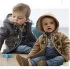 New Baby Toddler Boys spring winter Button Hooded Coat Outerwear Jacket 6M-4Y
