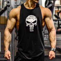 Herren Punisher Skull Totenkopf Muskelshirt Tanktop T-Shirt Achselshirt Hemd Gym