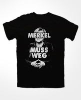 Merkel Muss Weg M2 T-Shirt-Schwarz