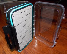 Waterproof Fly fishing box Double Clear Lid Easy Grip Foam  NEW holds 234 flies